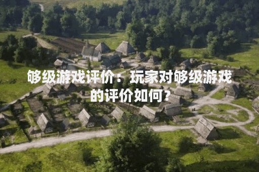 够级游戏评价：玩家对够级游戏的评价如何？