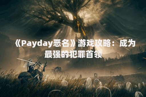 《Payday恶名》游戏攻略：成为最强的犯罪首领