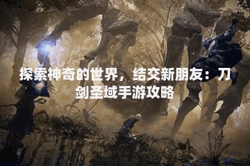 探索神奇的世界，结交新朋友：刀剑圣域手游攻略