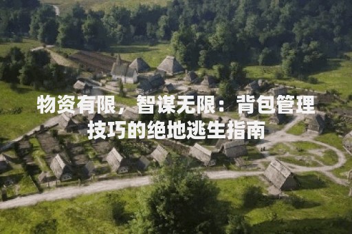物资有限，智谋无限：背包管理技巧的绝地逃生指南