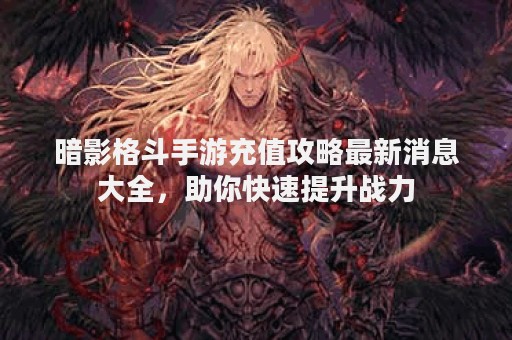 暗影格斗手游充值攻略最新消息大全，助你快速提升战力
