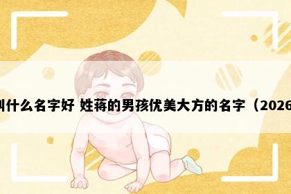 姓蒋叫什么名字好 姓蒋的男孩优美大方的名字（2026精选）